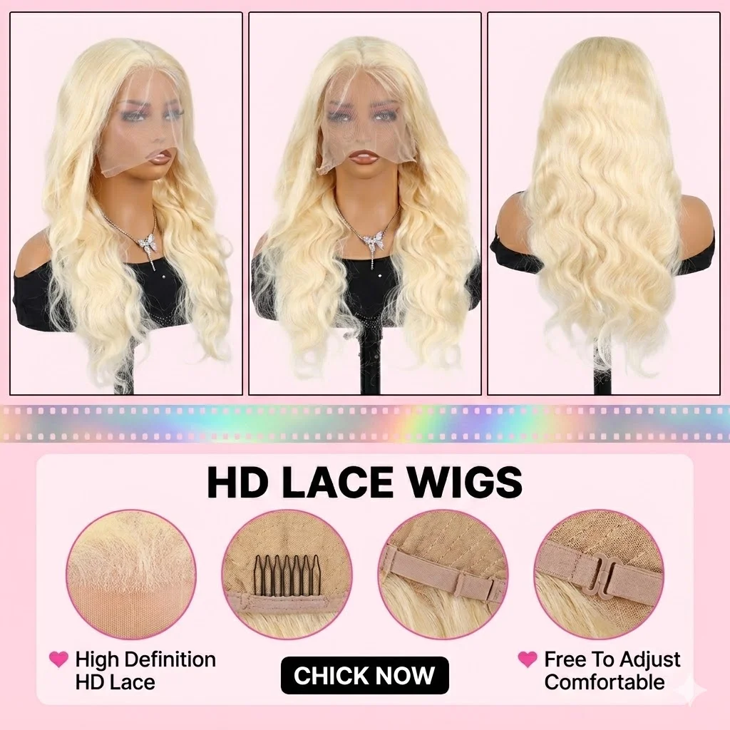 220% 613 HD 레이스 프론탈 가발 13x6 30 - 613 Blonde Body Wave Lace Front Wig 리뷰 및 가격