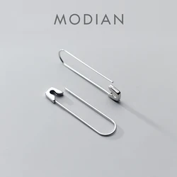 Modian Vintage Hyperbole Big Pin Dangle Earring for Women Sterling Silver 925 Simple Drop Earring Original Fine Jewelry Gift