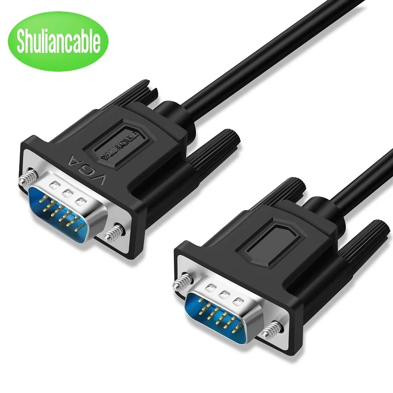 SHULIANCABLE VGA to VGA  monitor cable 1080P full HD male to male cable HD15 suitable for computer monitors, projectors