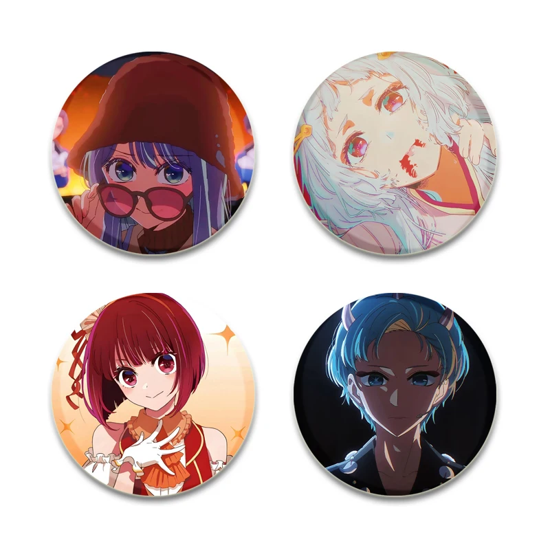 32/44/58mm Anime Oshi No Ko Button Pins Cartoon Badge Round DIY Creative Brooches for Backpack Jewelry Accessories Handmade Gift