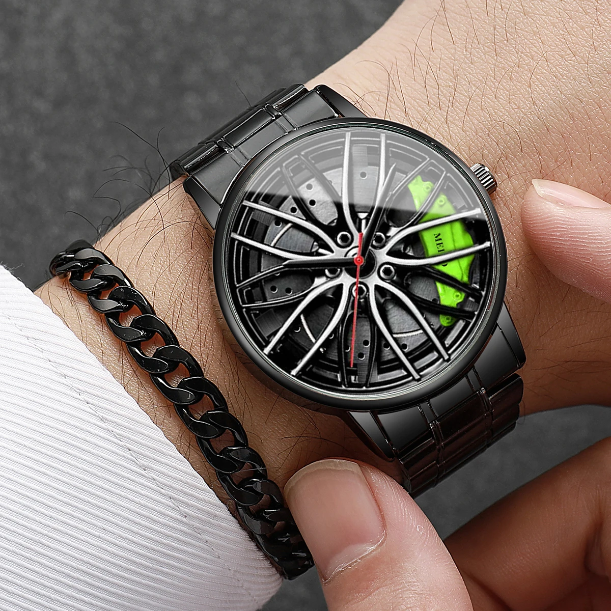 4 قطعة/المجموعة مودا ثلاثية الأبعاد رودا دي كارو الهاتفي masculino relógio esportivo luxo banda aço inoximadavel relógios كوارتزو conjunto جويا