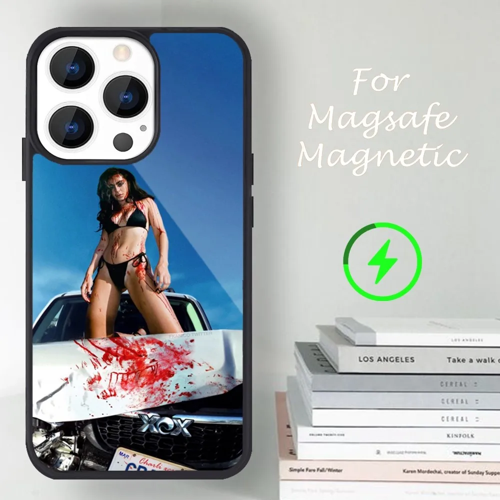 Singer Charli XCX BRAT Phone Case For iPhone 14 13 12 11 15 Pro Max Magsafe Magnetic