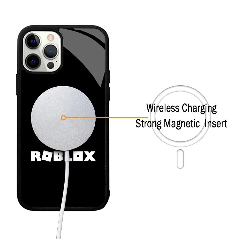 R-RobloxES Game Phone Case For IPhone 11 12 13 14 15 Plus Pro Max Mirror Acrylic Cover For Magsafe