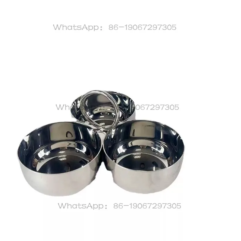 Modern Stainless Steel Snack Bowl Creative Refreshment Plate Household Coffee Table Fruit Snack Dried Fruit Three Sets Bowl