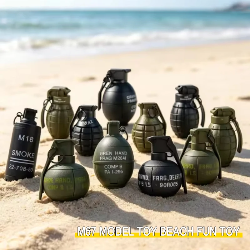 UU  Grenade Model Toy Pull Ring Impact Grenade with 1 Bag Ammo, Tactical Airsoft Paintball Fun Toy for Adults Outdoor CS Game