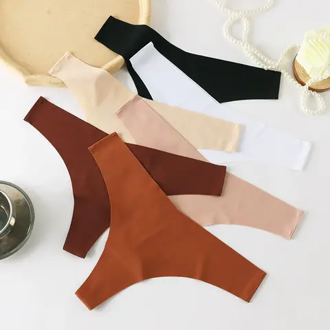 6팩 아이스 실크 끈 팬티 여성용 가랑이 저층 표범 무늬 섹시한 대형 팬티