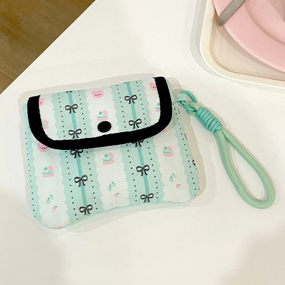 

Portable Candy Color Storage Bag Cartoon Pattern Multifunctional Keychain Coin Bag Canvas Mini Stuff Bag