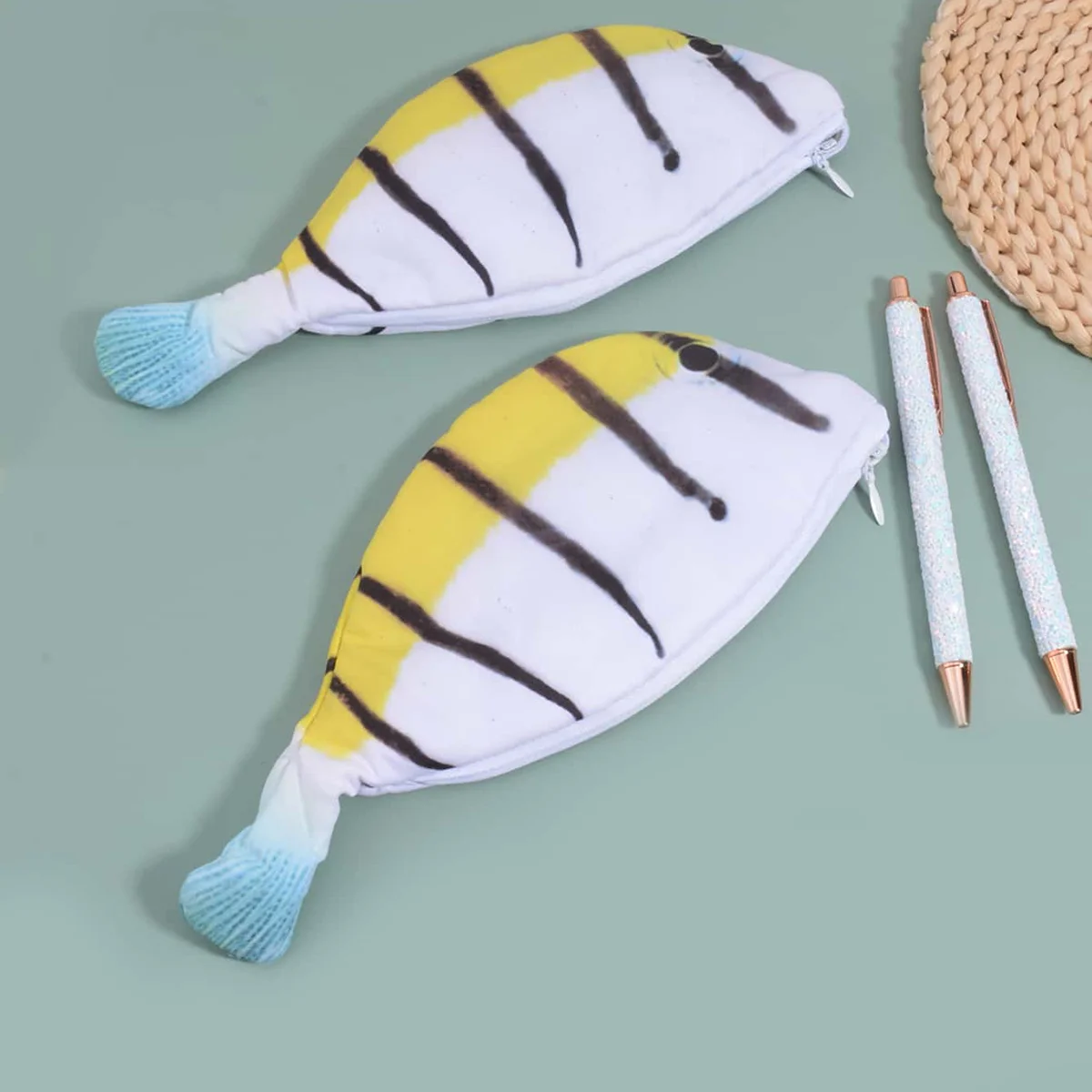 Creative Cute Simulation Fish Pencil Case Large Capacity Pencils Pouch Cute Pencil Bag Funny Back to School Acsesories Gift