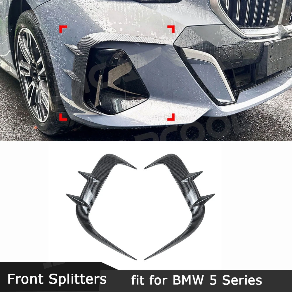 

JMCARCOOL глянцевый черный автомобильный разветвитель боковое вентиляционное отверстие Canard внешние аксессуары для BMW 5 серии I5 G60 G61 M Sport 2024+