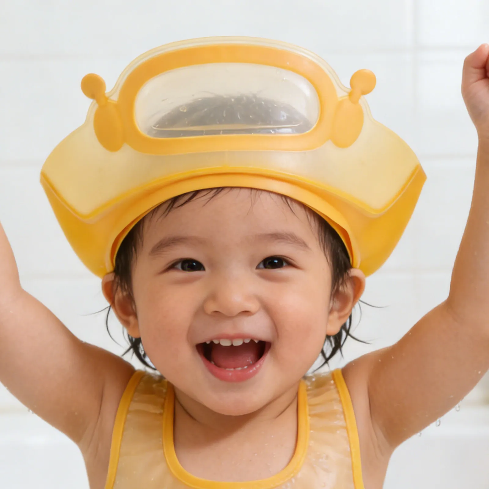 

2Pcs Baby Bath Visor Adjustable Waterproof Shampoo Cap Hair Washing Shield Toddler Shower Hat Ear Eye Protection Green