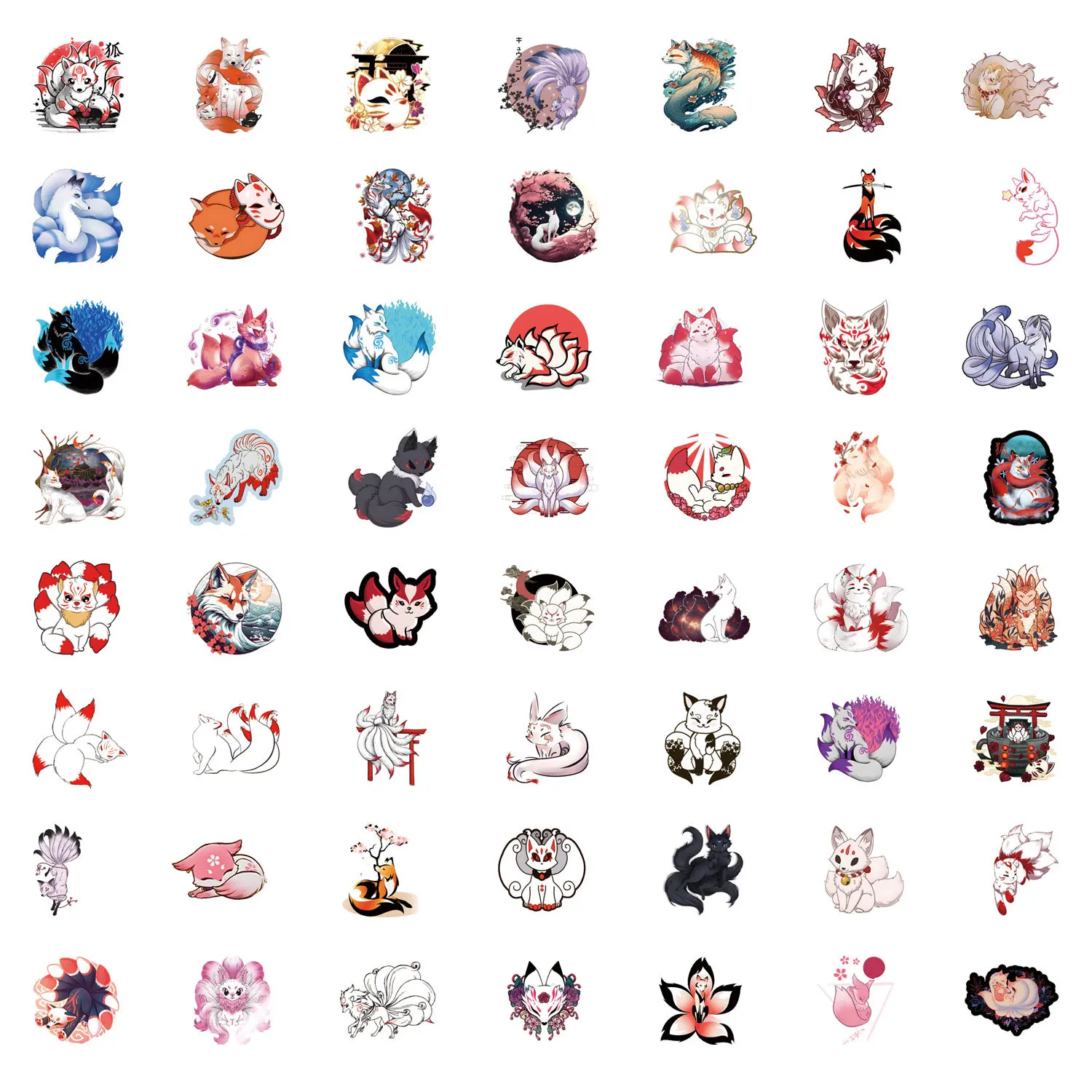 10/30/55PCS Coolการ์ตูนKitsuneสติกเกอร์สําหรับแล็ปท็อปโทรศัพท์กีตาร์สเก็ตบอร์ดอัลบั้มรูปกันน้ําGraffiti Decals