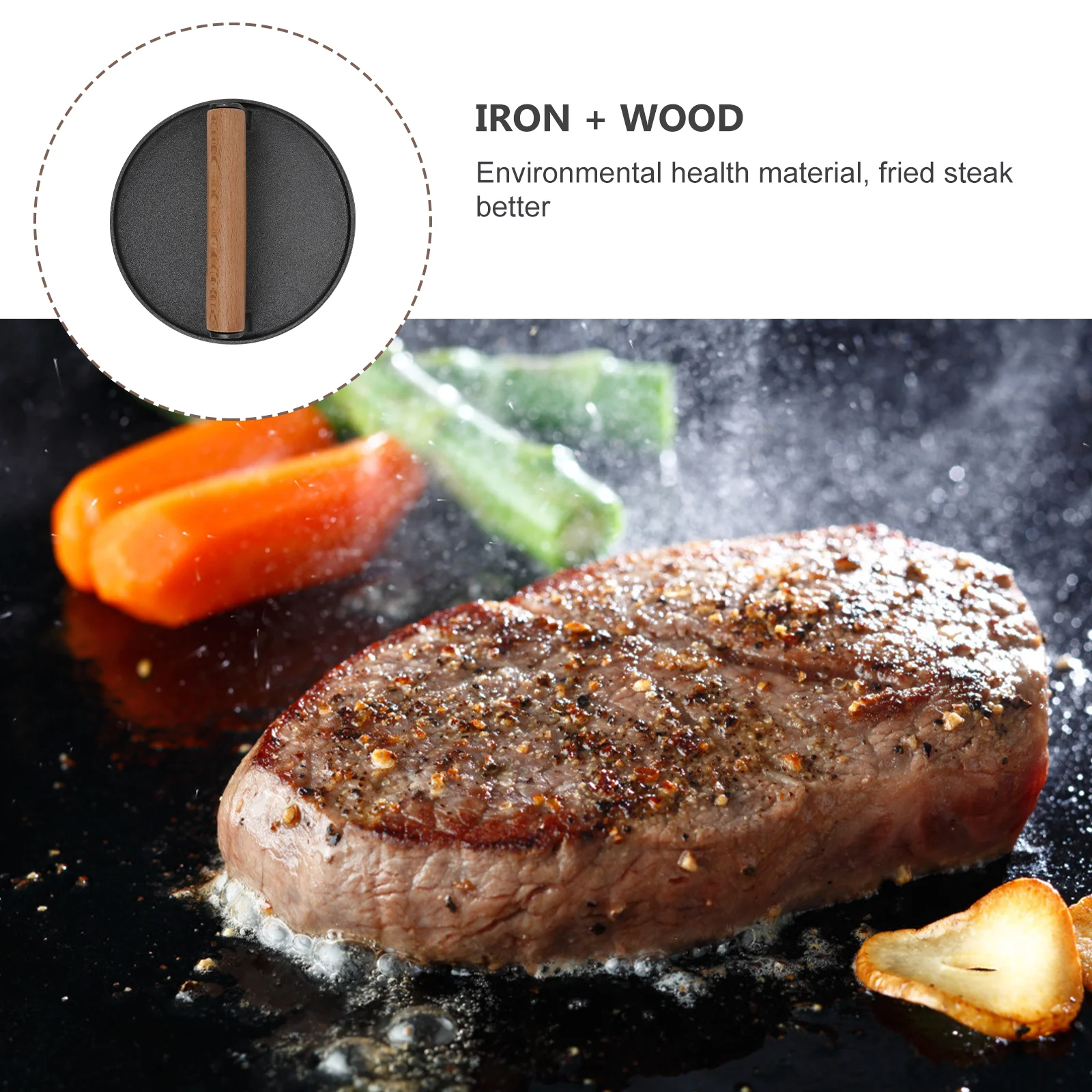 Molde de prensa de carne para hamburguesas, herramienta Manual de hierro fundido negro para hamburguesas en forma uniforme, bolas de arroz, huevos de ternera