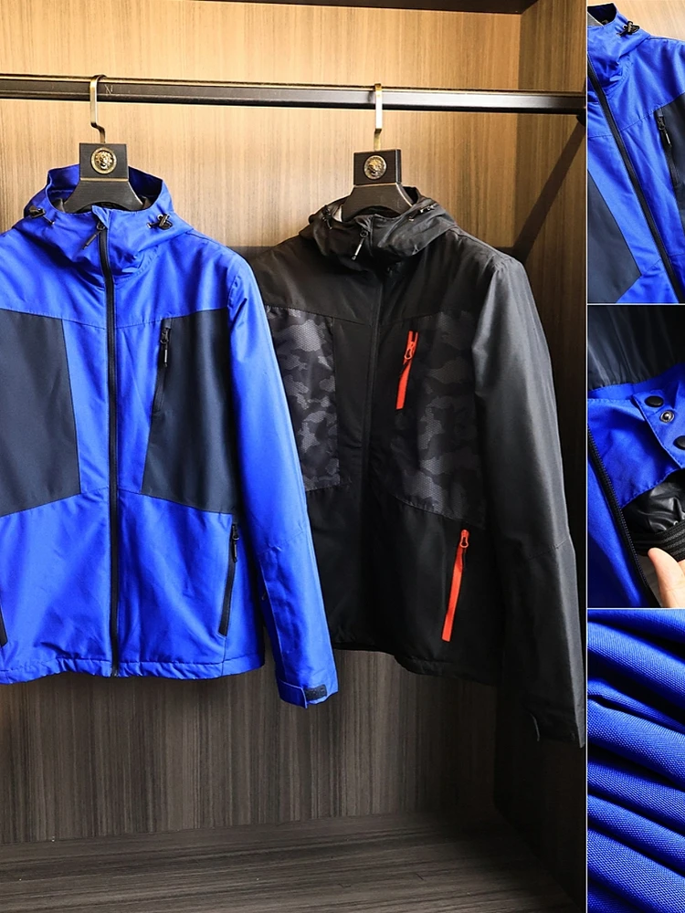 

High-Performance Outdoor Ski Jaet Men's Color Blo Waterproof Hooded Spor Cotton Coat Faionable Urban Sle Thiened ...