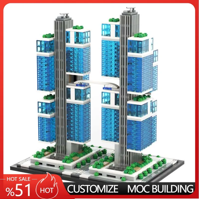 

2749 деталей Городская улица DJI Sky City, масштаб 1:800, MOC, модульный конструктор, простая модель, DIY, праздничные подарки