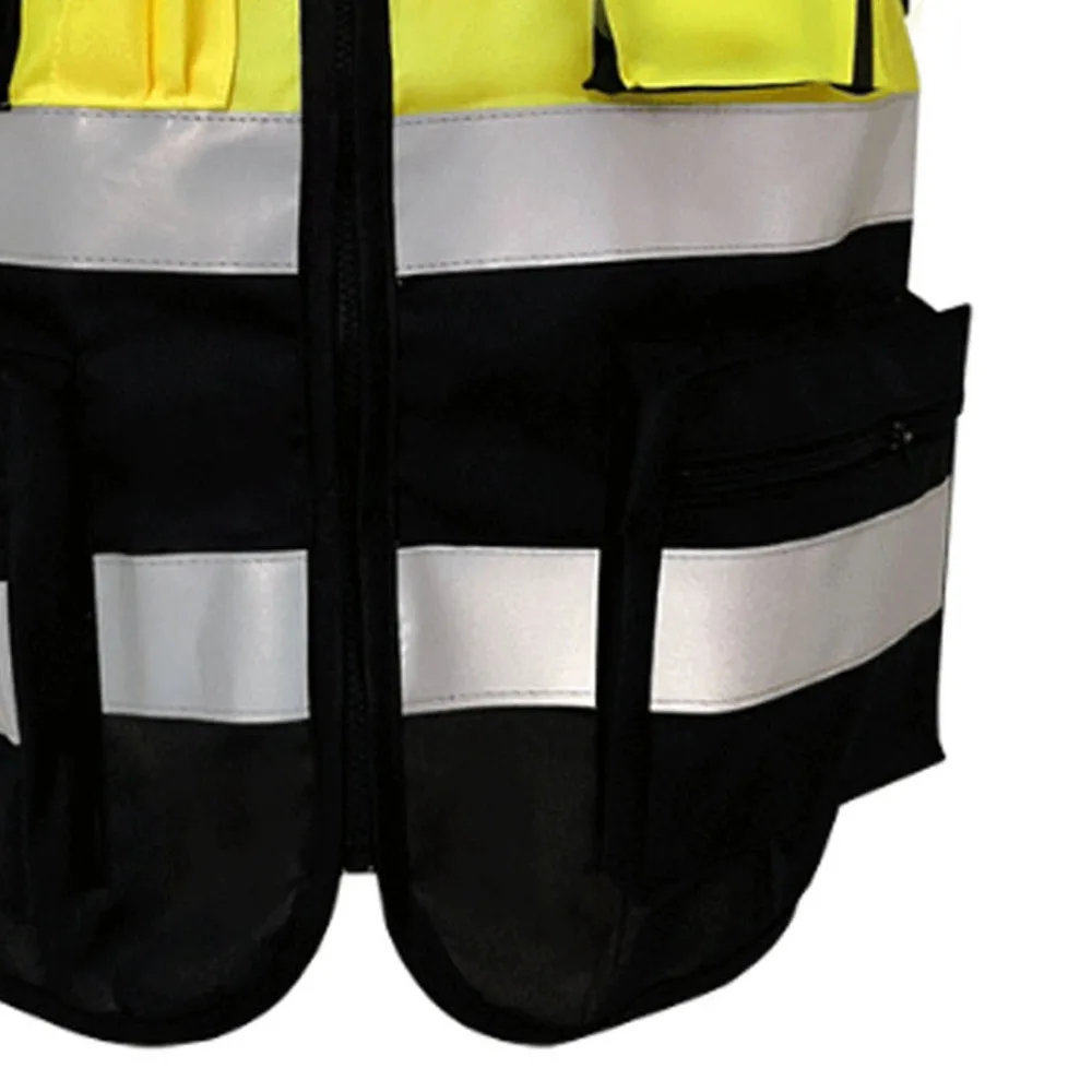 XL/XXL(175/180) Reflective Safety Vest Zipper Front Washable High Visibility Vest Soft Collar Security Vest Cycling Running