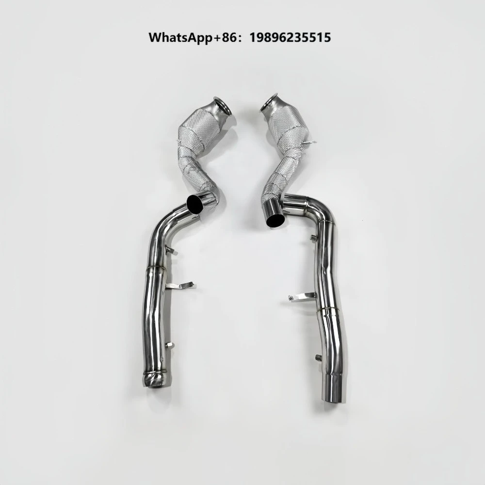 Car Exhaust Header for C190 GT GTC GTS GTR M178 Downpipe Exhaust Pipes Catalytic Converter with Insulation Cover