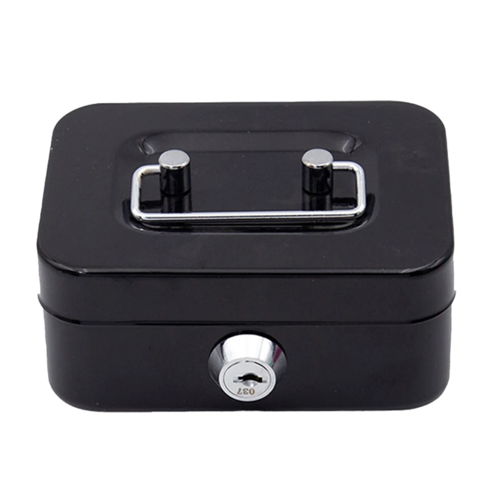 Metal Money Saving Box with Key Lock Coin Container 4.53x3.78x2.28inch Money Organizer Small Storage Box for Adults and Kids