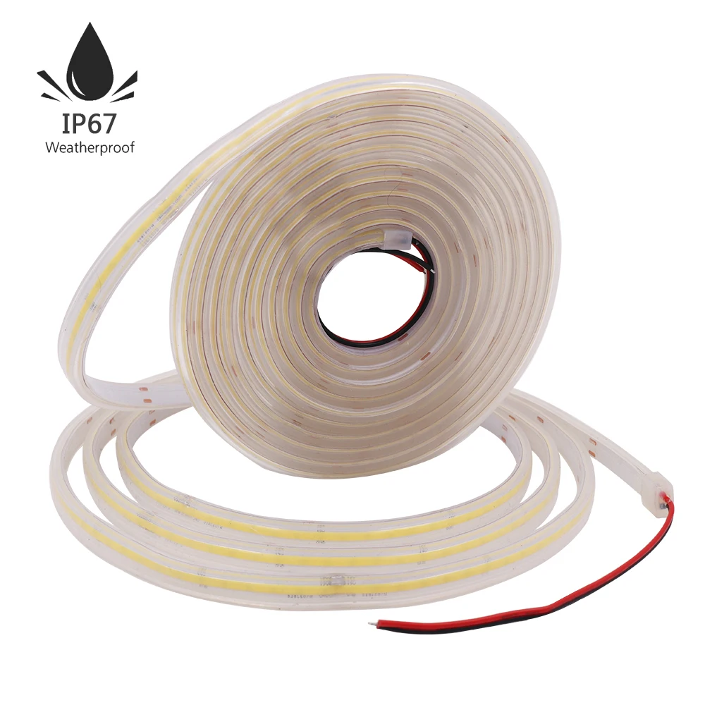 COB LED Strip 12V FOB LED Tape 5M 320 384 480 528 LEDs IP67 Waterproof LED Lights Flexible High Density Ribbon Linear Lighting