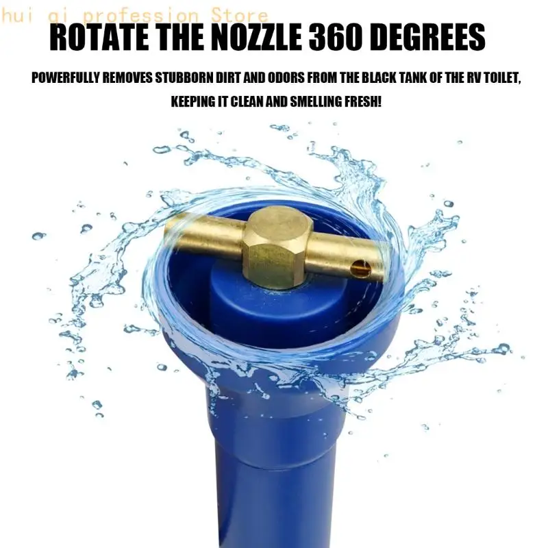 Flexible Motorhome Rinser Hose with Rinse Head, Handle and Threaded Hose End, Toilet Cleaning Tool for Campground H8WE