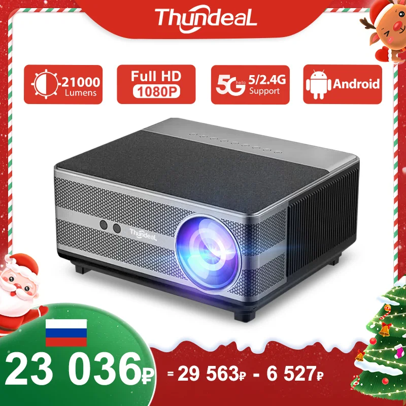 ThundeaL Full HD 1080P Projector WiFi LED 2K 4K Video Movie Beam TD98 TD98W Android Projector PK DLP Home Theater Cinema Beamer