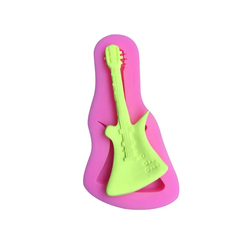 Cake Decoration Silicone Gum Paste Handmade Chocolate Mould DIY Baking Stereo Guitar Fondant Molds