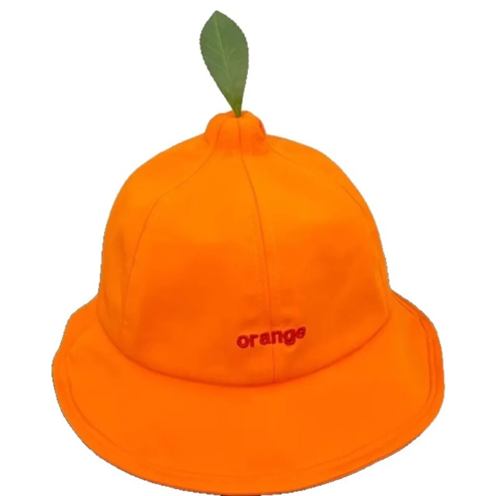 قبعة صياد برتقالية سريعة الجفاف، حماية رائعة من الأشعة فوق البنفسجية، قبعة دلو برتقالية إبداعية، قبعة واقية من الشمس من القطن المطرز بحروف الشمس في الهواء الطلق