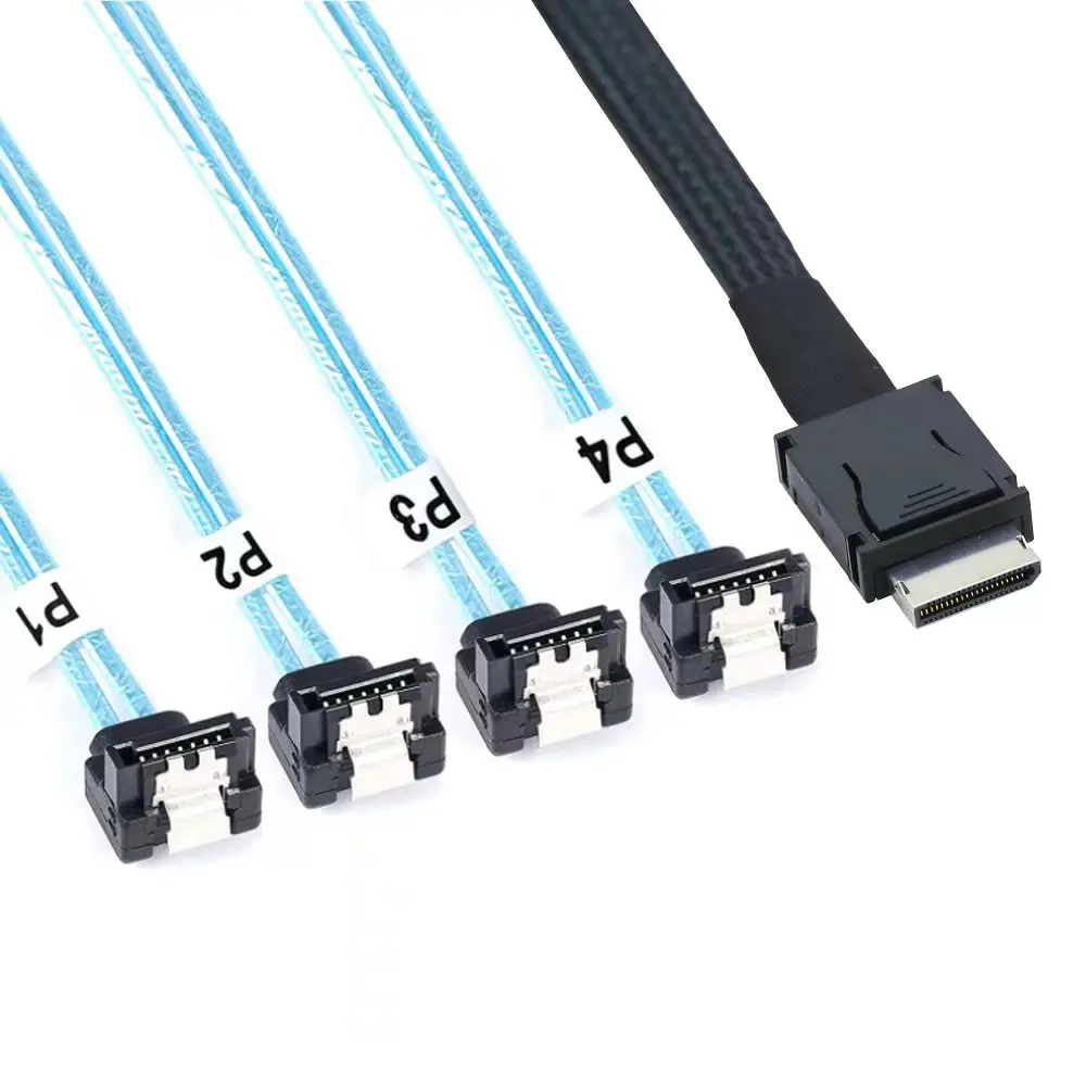 

High Speed OCuLink PCI-Express SAS SFF-8611 4i to SATA 7P 90 Degree Cable Adapter