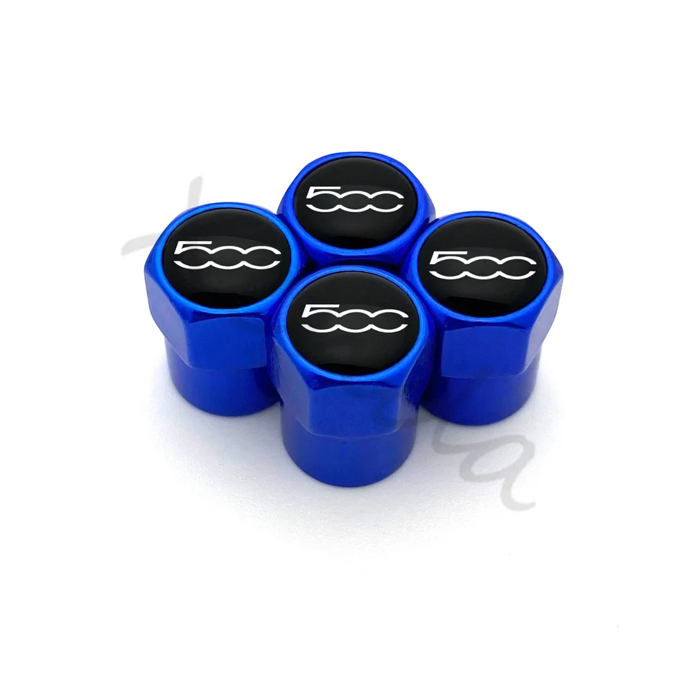 4Pcs Aluminum Alloy Car Wheel Tire Valve Caps Air Tyre Stem Cover Case Plugs Airtight For Fiat 500 2007-2015 Styling Accessories