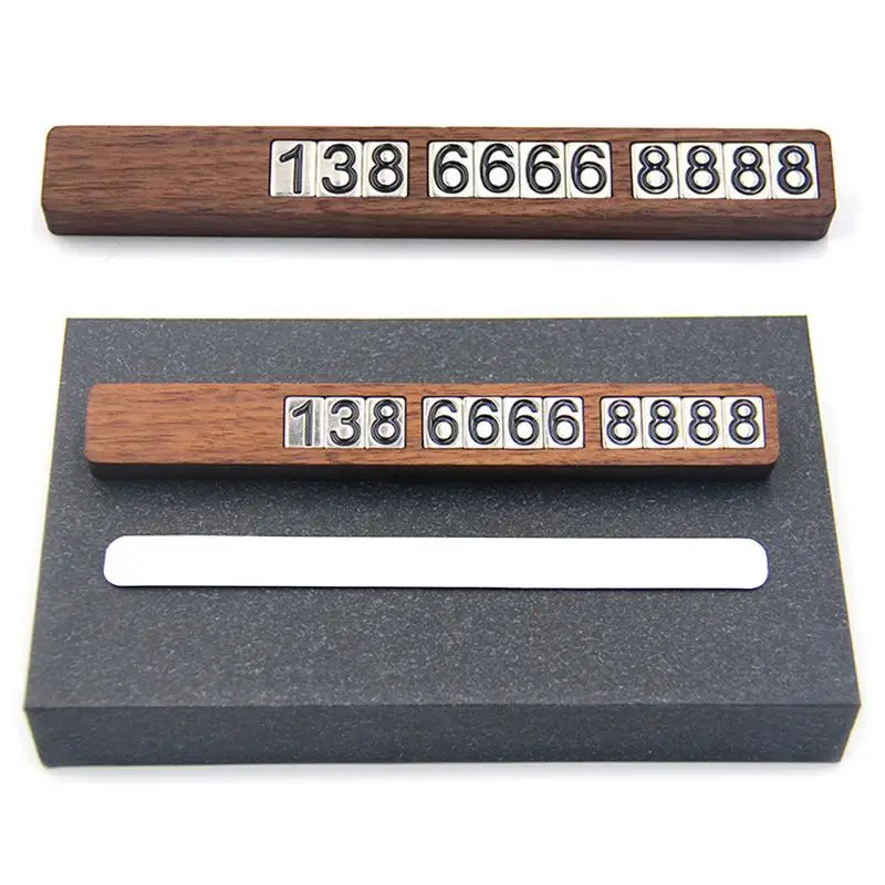 Parking Number Plate Wood Phone Number Plate Creative Moving Sign Phone Number Plate Automotive Car Accessories