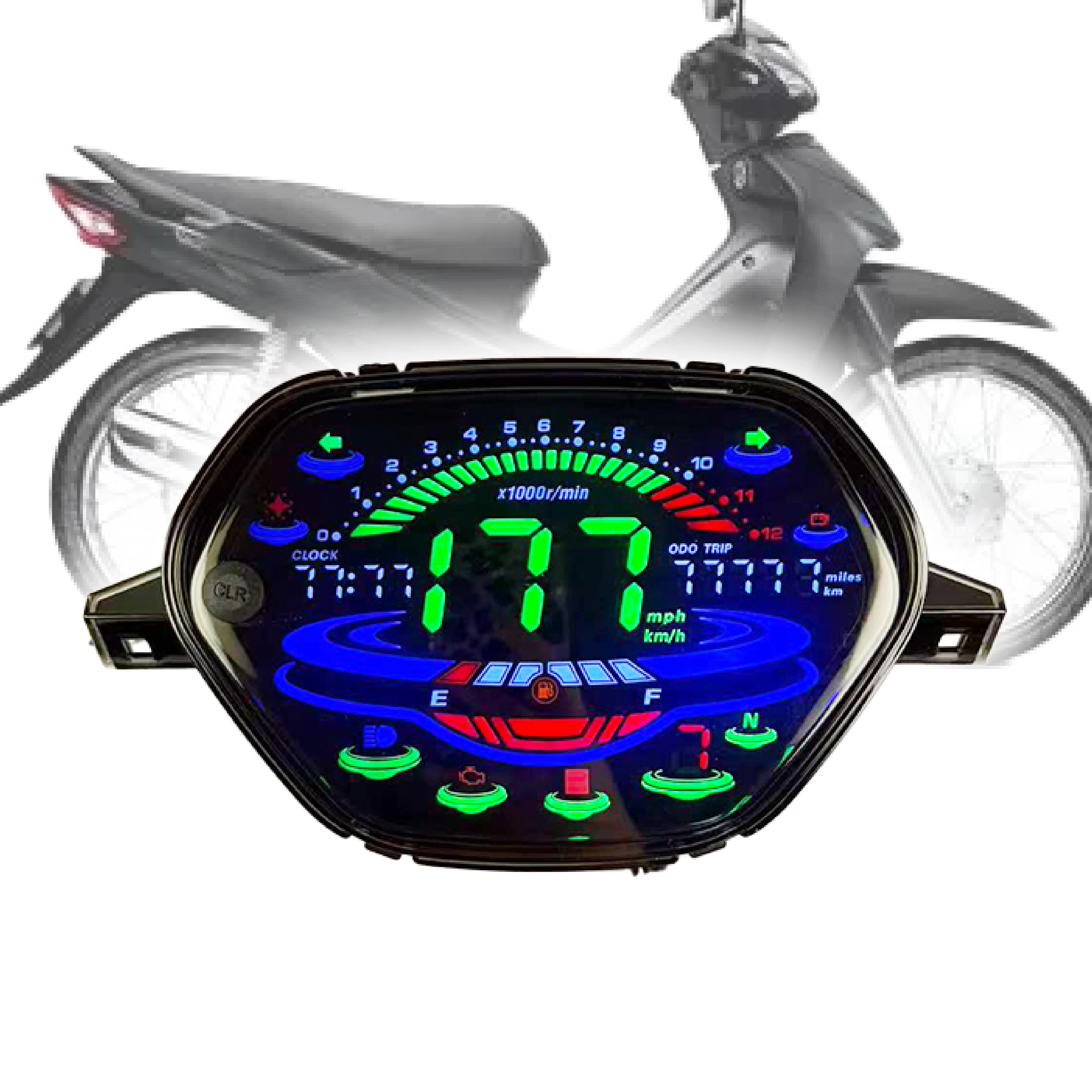 Novos Acessórios para Motocicletas, Velocímetro Digital, Painel de Exibição, Tacômetro para Honda Wave Alpha 100 110 EX5 CX DX KTM X2