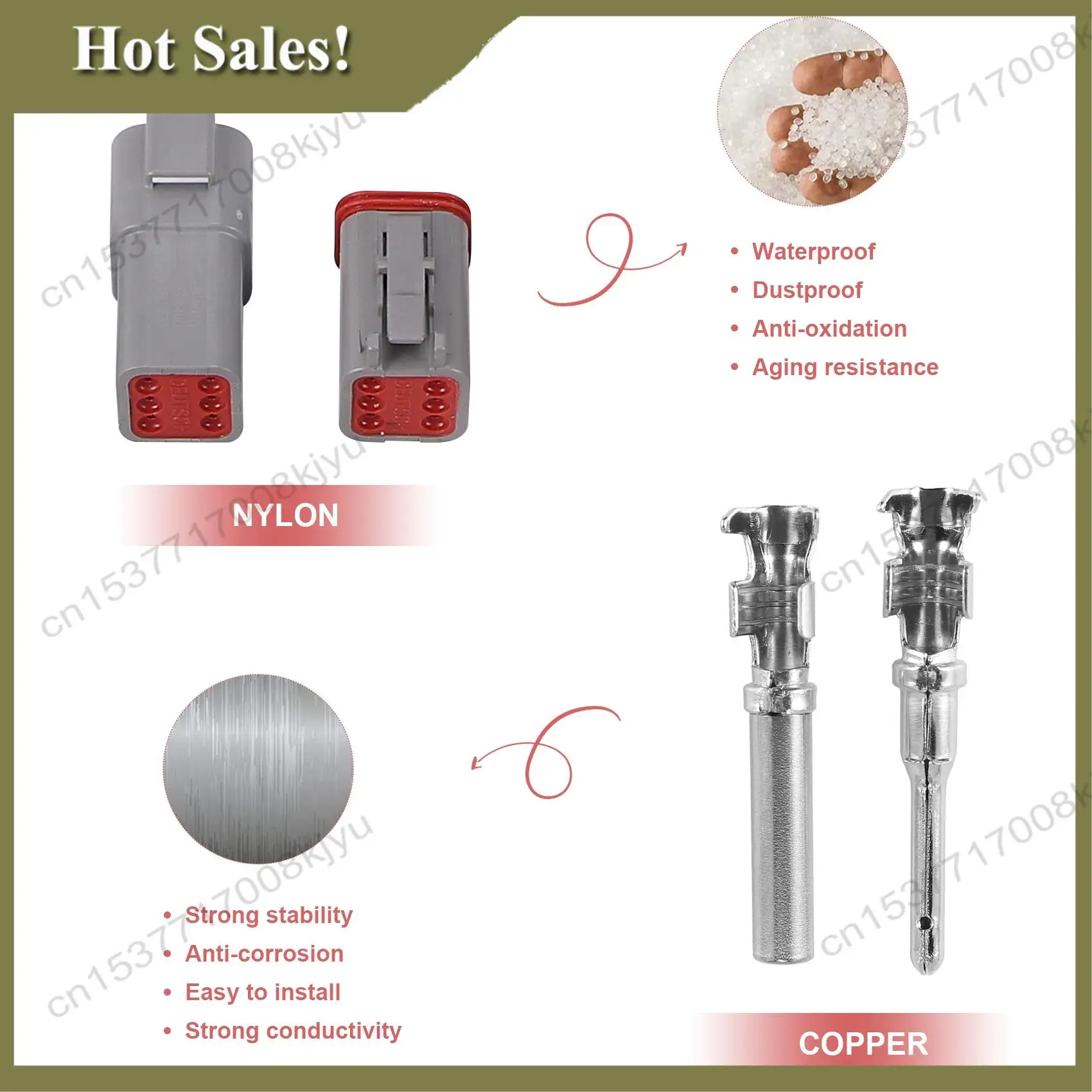 -A23G 140Pcs Deutsch DT Series Waterproof Wire Connector Kit DT06-2/3/4/6S DT04-2/3/4/6P Automotive Sealed Plug With Pins Box