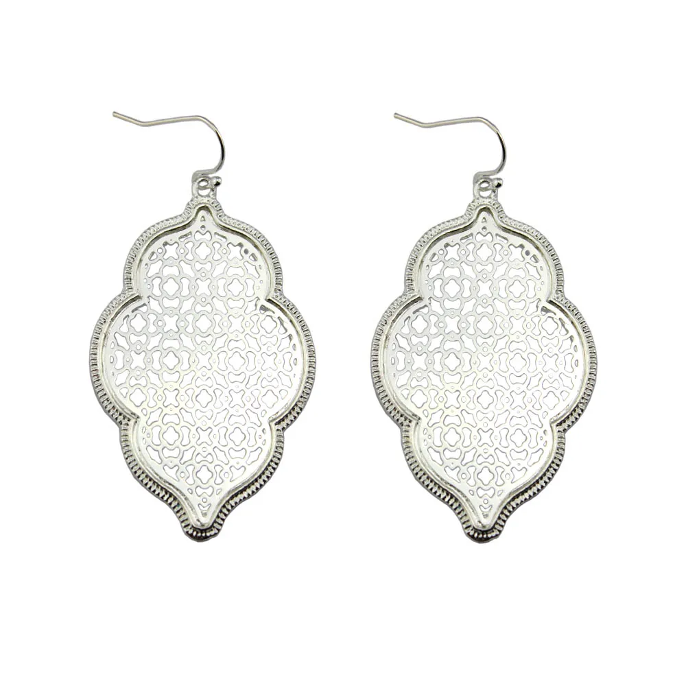 1 Pairs Filigree Moroccan Drop Earrings for Women Fashion Jewelry