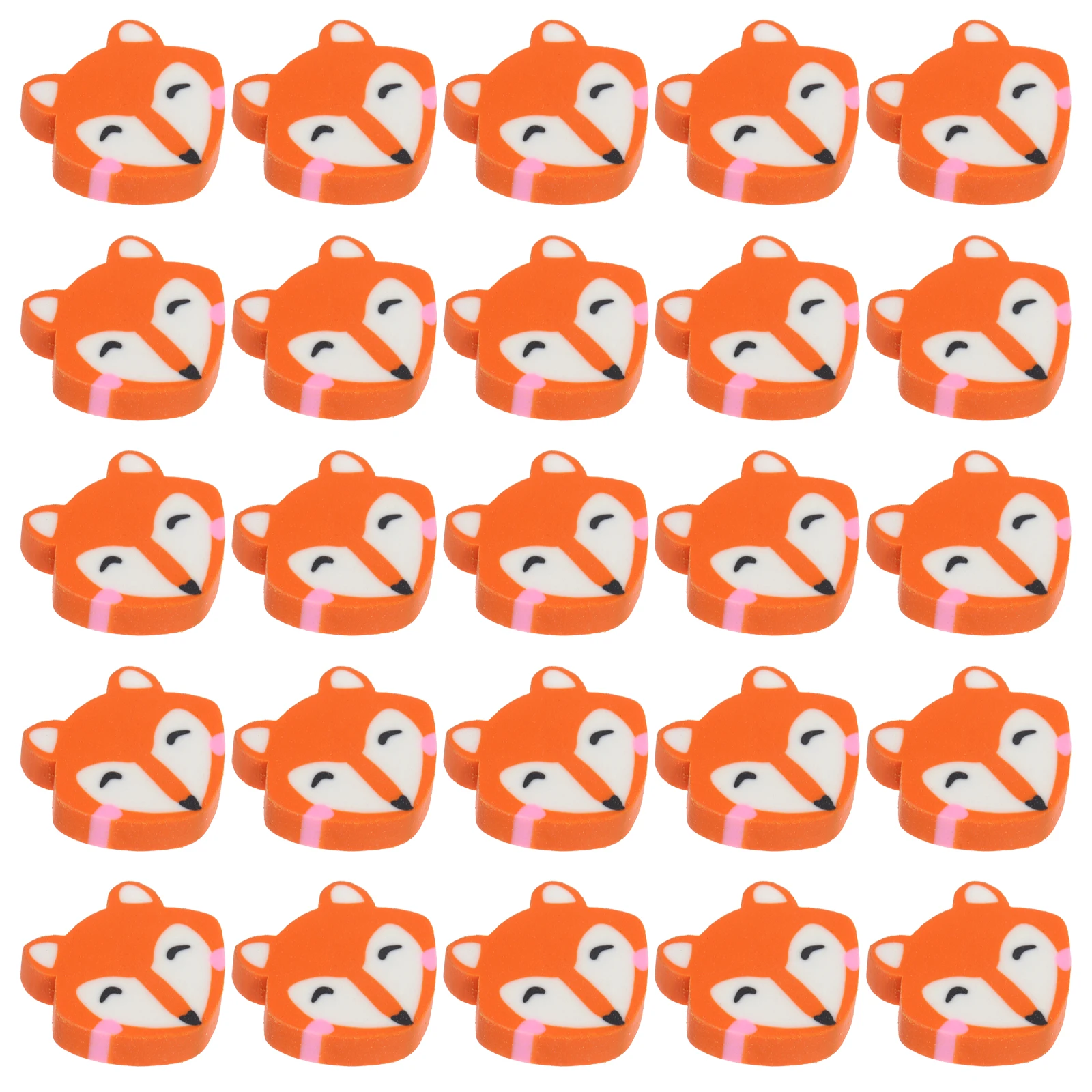 

50 Pcs Little Fox Shaped Erasers Cute Cartoon Stationery ange Color Multi Function Practical School Students Gifts