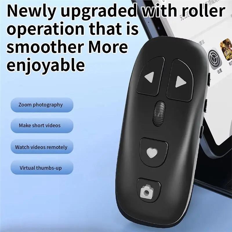 DT39 Bluetooth Camera Remote Control Wireless Zoom Focus Shutter Selfie Rechargeable Video Recording for Android iOS White