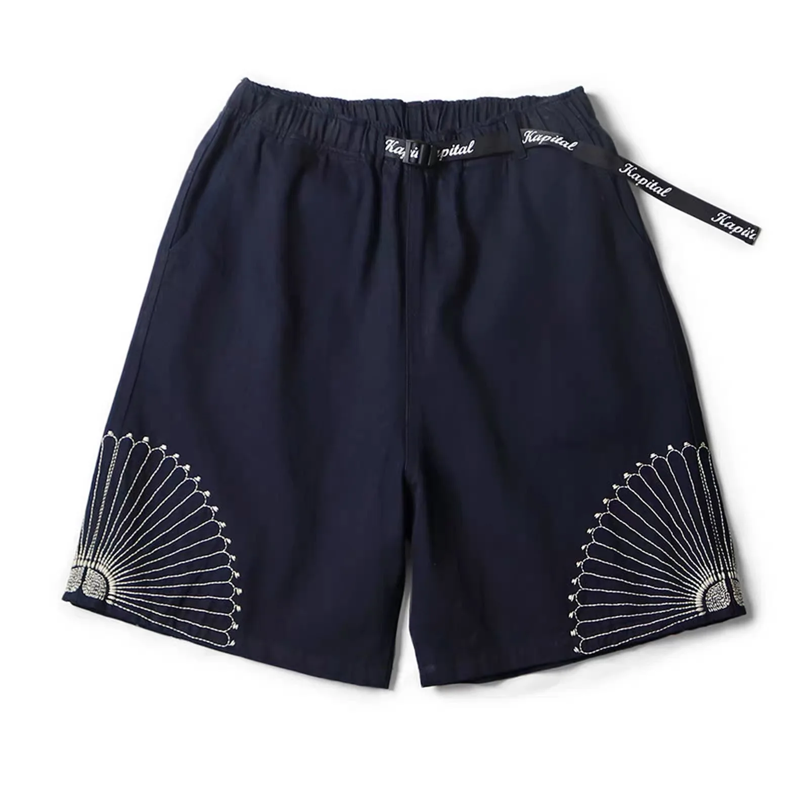 

Свободные повседневные брюки с вышивкой, винтажные, от бренда Kapital, мужские, прямого кроя, из хлопка, молодежные, летние, модные