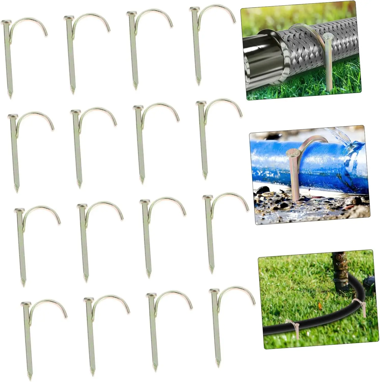 20 piezas de sujetadores de agua, ganchos de acero para fijación de tuberías, soporte resistente para tuberías de agua para un jardín ordenado