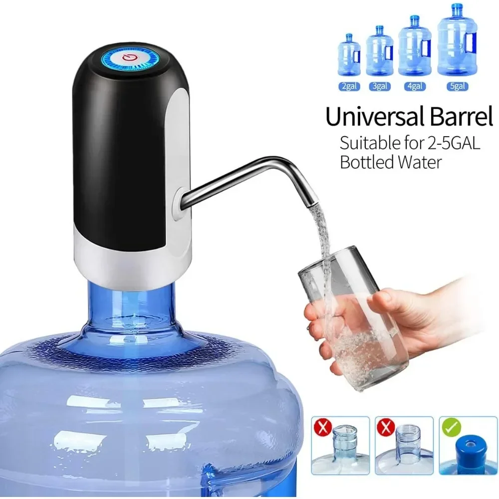 Water Bottle Pump 5 Gallon USB Rechargeable Automatic Drinking Water Portable Electric Water Dispenser Switch Drinkware Kitchen