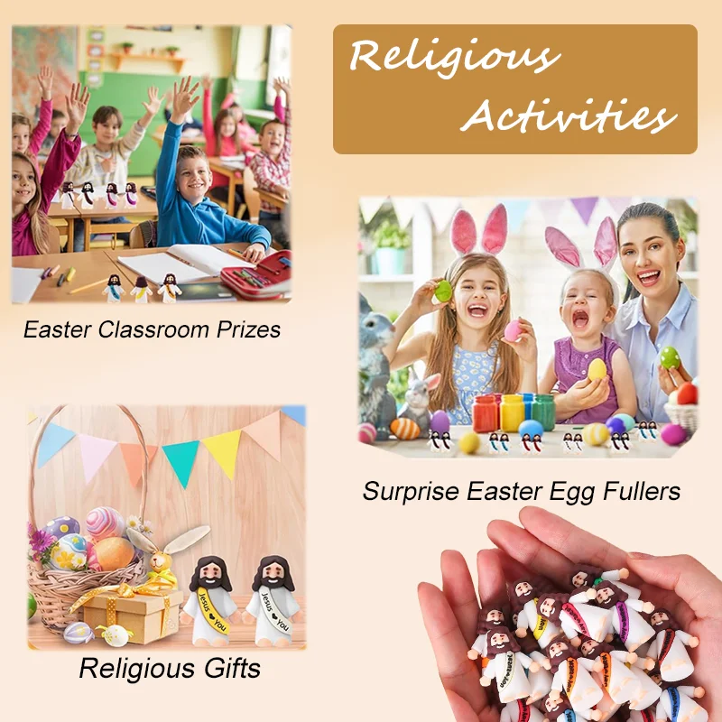 100-300PCS Jesus Love You Figures Baby Jesus Figurines in Bulk Little Jesus Figures for Hide and Seek Baptism Gifts Easter Egg image 5