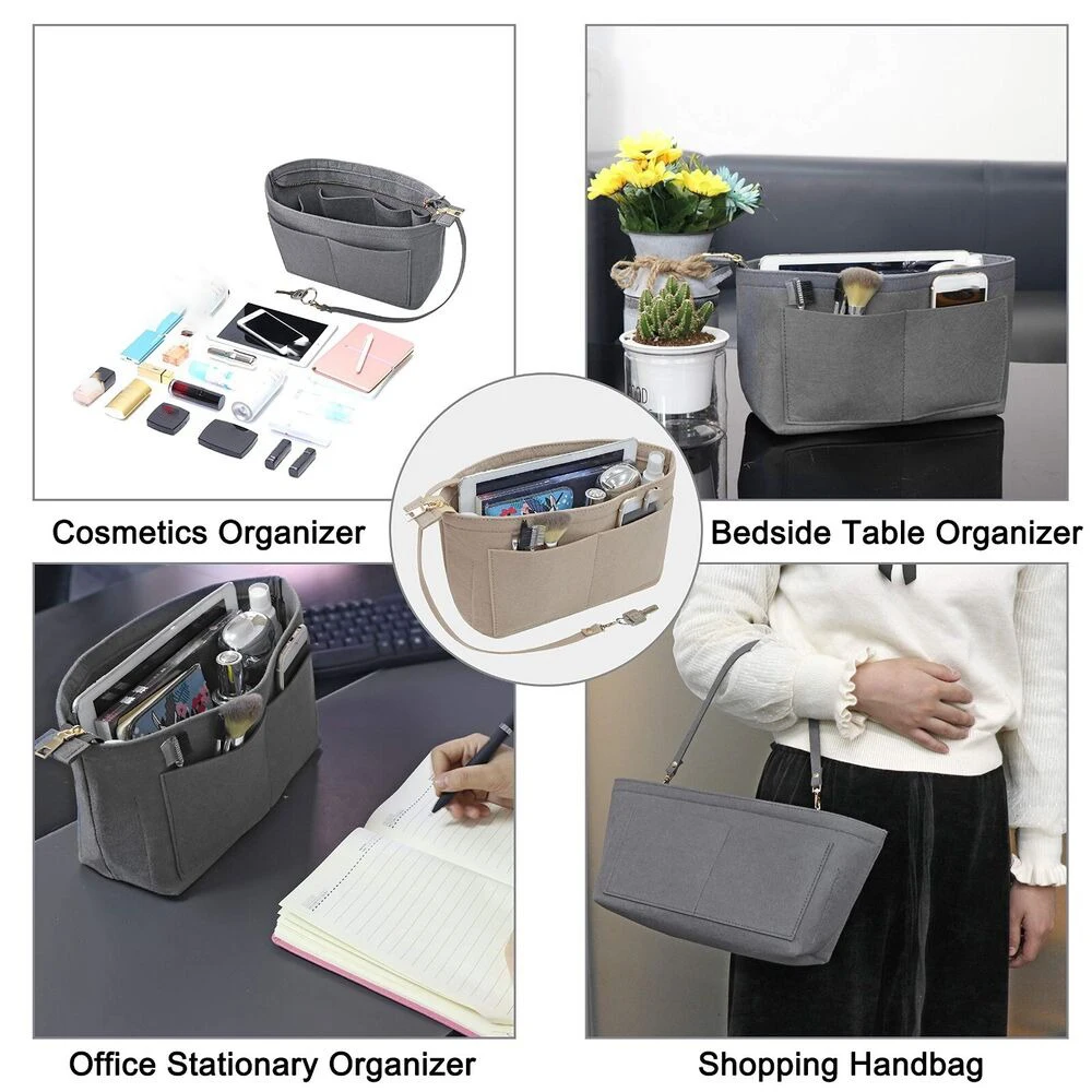 

Lining Fit Various Felt Insert Bag For Handbag Brand Bags Make up Organizer Portable Cosmetic Bags Travel
