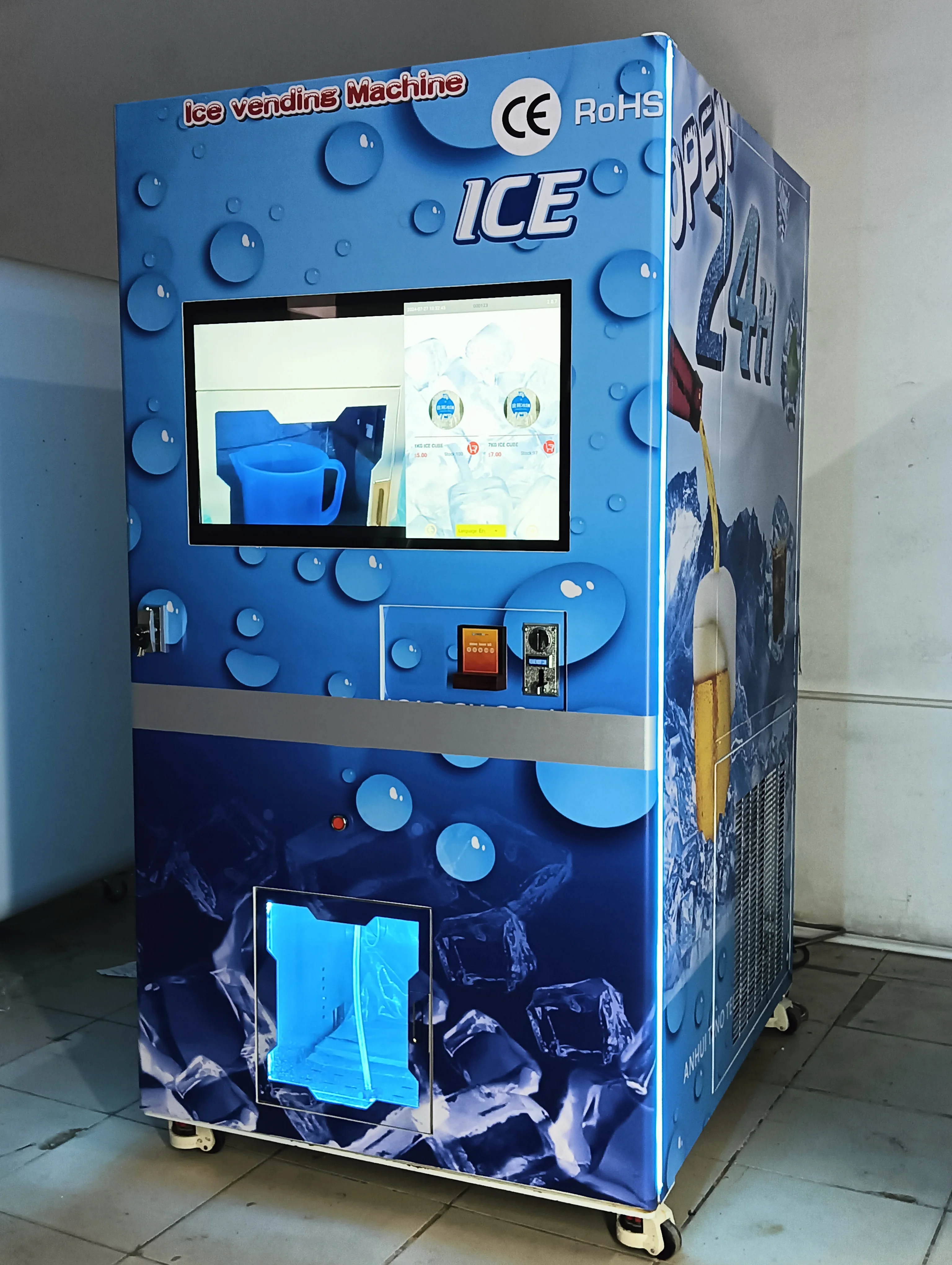 Quality Assurance Wholesale Automatic Ice Cube Vending Machine Vending Machine Ice Maker With Screen