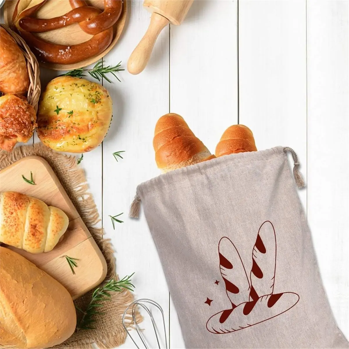 Multi-use Gear 1set French Bread, Wheat Storage Bag, Fermented Cloth Packaging Bag,Bread Storage Bag with High Quality