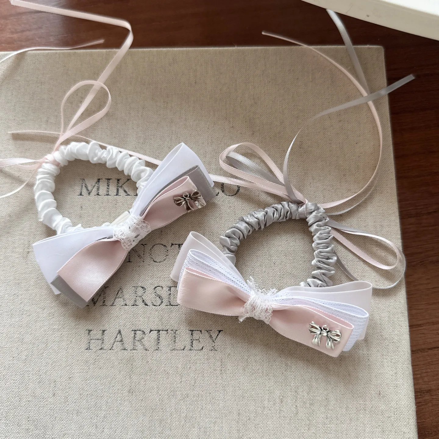 Cute Hair Rings with Bow for Ponytail Elastic Soft Fabric Ponytail Holders Girls Daily Versatile Hair Accessories