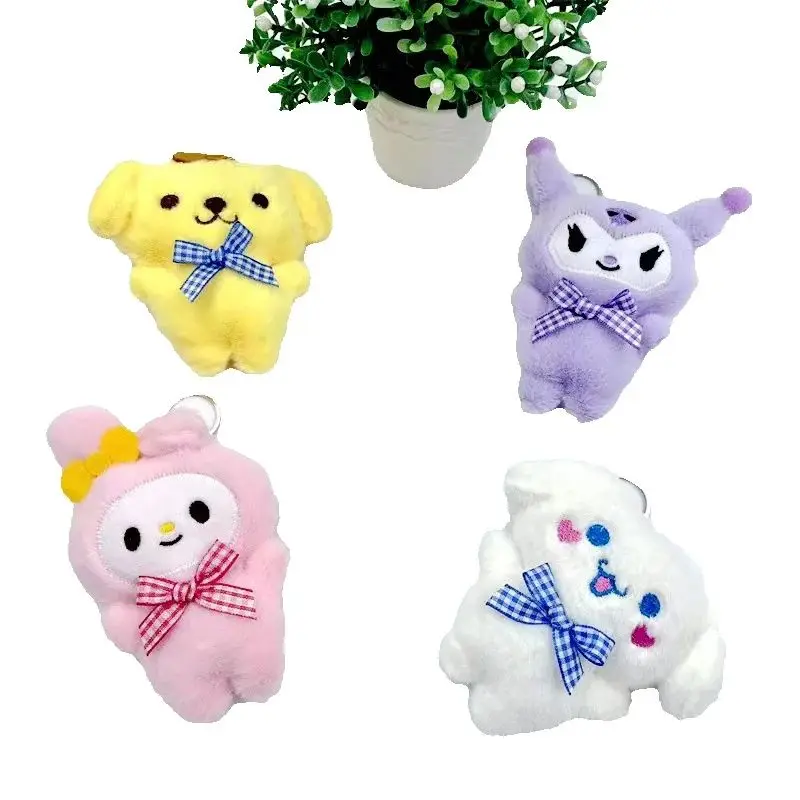 

40pcs/lot 10cm Cute monster Kuromi Melody Dolls Plush Toy Keyring Small Pendants bag charm for girls Gifts