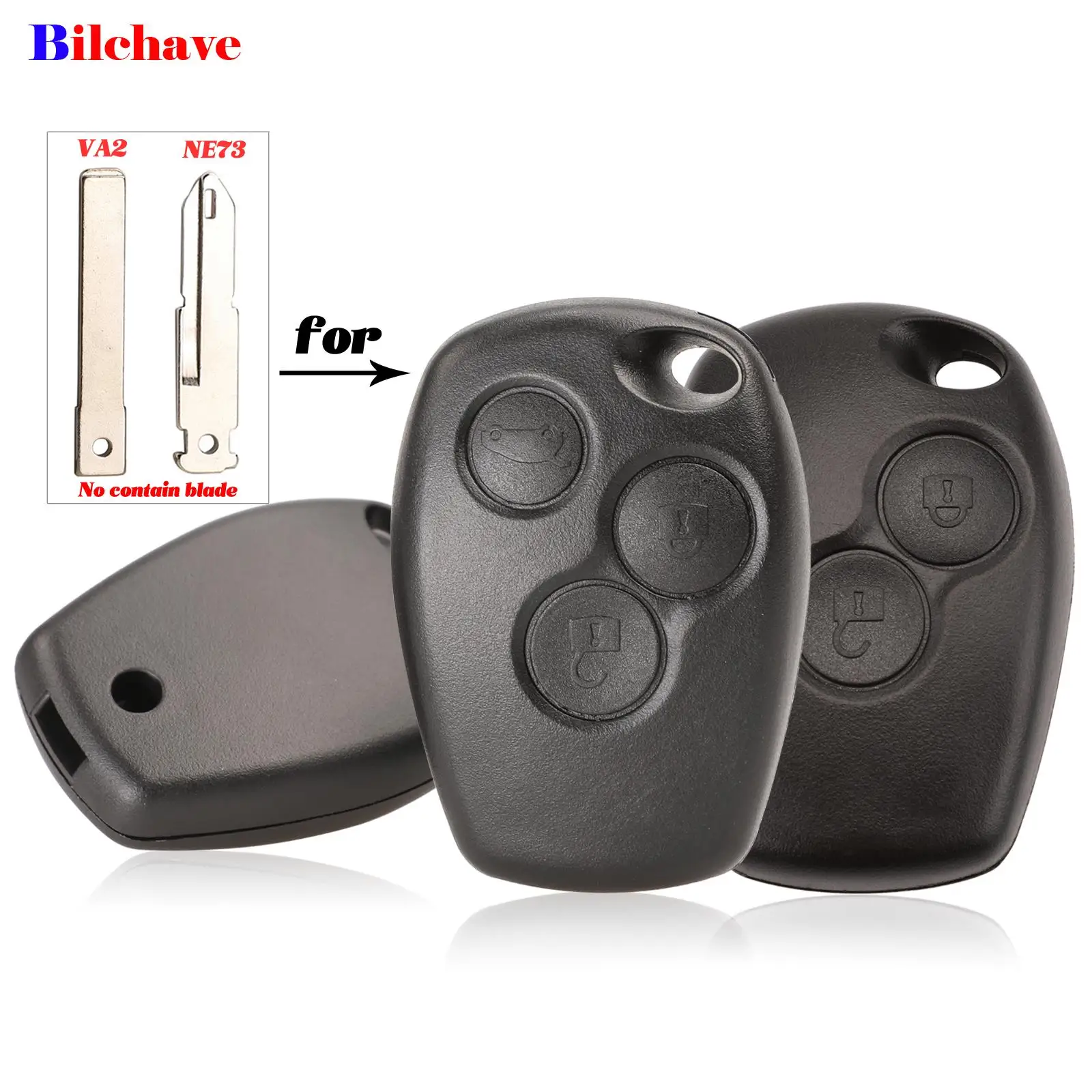 

jingyuqin 2/3 Buttons Remote Key Shell for Renault Logan Sandero Clio Fluence Vivaro Master Traffic Key Car Case Without Blade