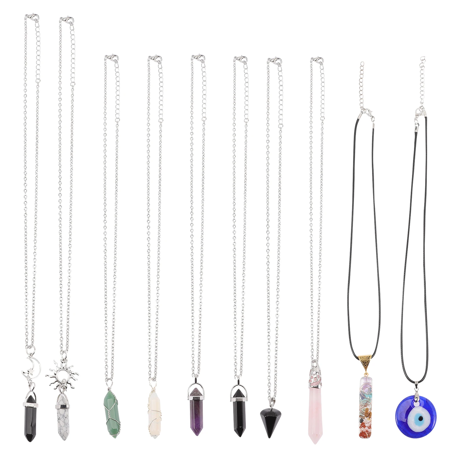

10 Pcs Crystal Pendant Necklace Fashion Celebration Decorative Stone Female Elegant Sweater Scarf Matching Long Time Use