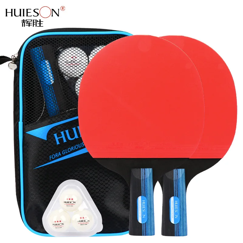 Huieson S300 Table Tennis Racquet Set Pingpong Training Racque Horizontal And Direct Racquet Set (No Ball)