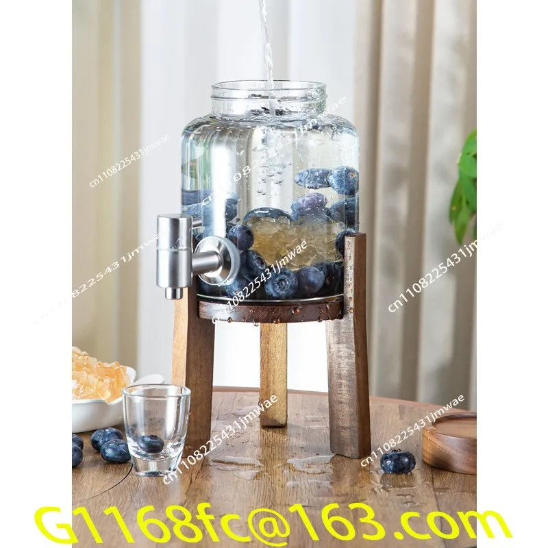 High Quality and Versatile and Gardens - Clear Glass Beverage Dispenser with Natural Acacia Wood Lid