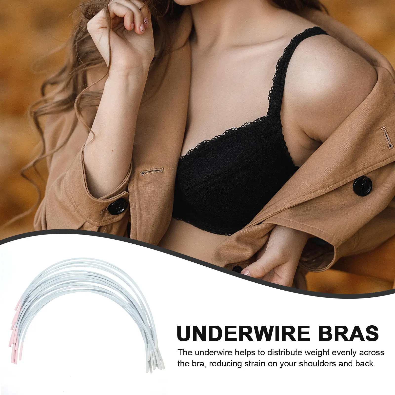 10Pairs Bra Underwire Replacement Steel Rings for Women DIY Bra Construction Lingerie Support Even Shoulder Load Distribution