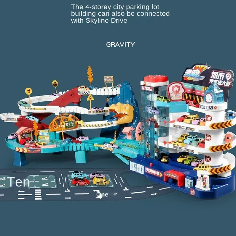 Elektryczny pociąg z dinozaurami, parking, przygoda, wyścigi, zabawki pociągowe, zabawki dla dzieci, mechaniczne, interaktywne pociągi kolejowe.