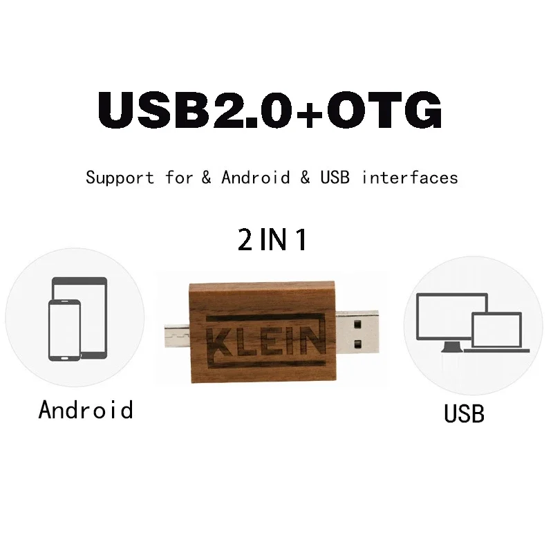 SHANDIAN Free Custom Logo Pendrive 64GB USB 2.0 32GB Wooden OTG U Disk 16GB Flash Drive 8GB Smart Phone Tablet PC Memory Stick